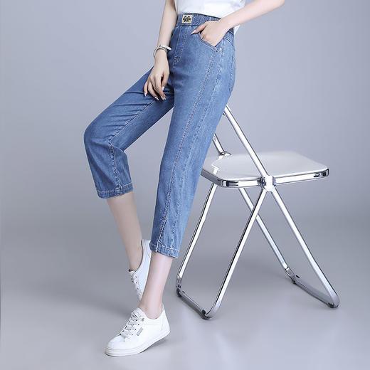 天丝牛仔裤女夏季薄款短裤2026年新款大码女士九分冰丝裤七分裤子 商品图3