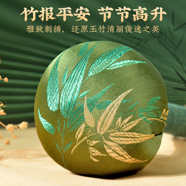 买1送1 竹报平安 节节高升 33cm草绿绸缎面艾草锤 经络敲打 按摩锤 拍八虚 不参与满赠