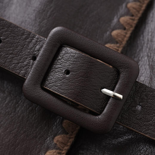 「高货wl」全新升级【铂金会员413/天猫559/差价146】(95149)洛诗琳2025秋冬法式蛋白皮无袖连衣裙针织打底衫两件套 商品图3