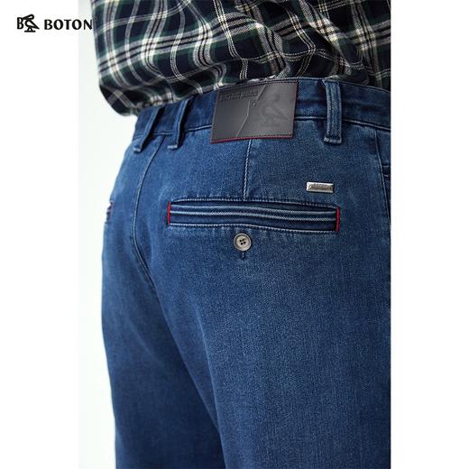 波顿男士秋冬 暖糯不勒宽松斜袋直筒抓毛底牛仔长裤*ME981325 商品图3