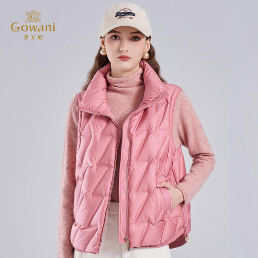 乔万尼羽绒马甲减龄粉色90鸭绒EM4T631 商品图2