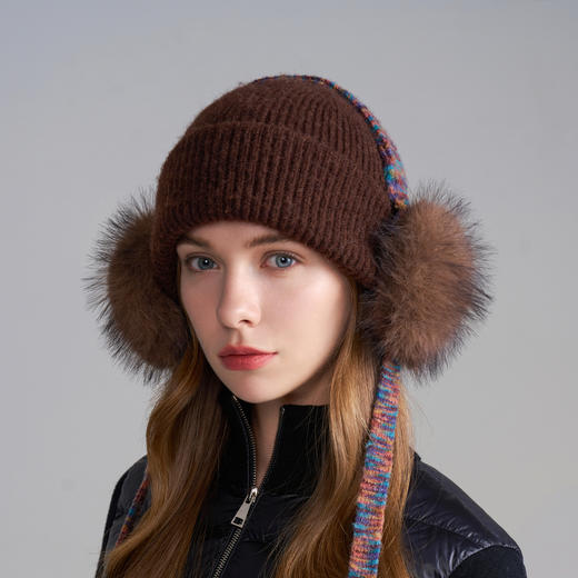 卡蒙绵羊毛耳帽一体亲肤针织帽KM-9691 商品图3