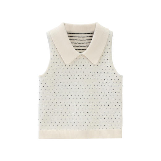 鹿向南「心动日」法式气质针织毛衣背心吊带秋冬新款真两件套女DYL662196/DYL662195 商品图3