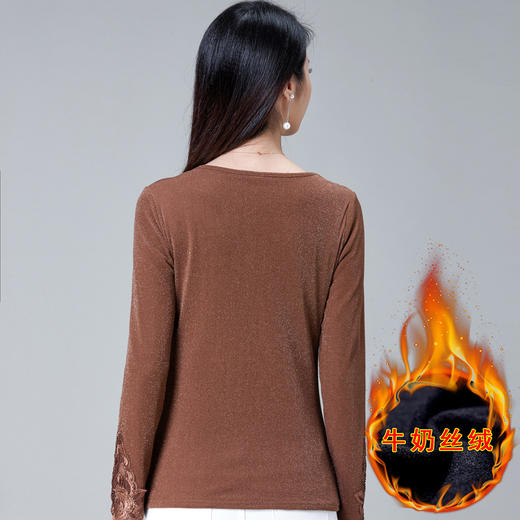 雀说爆款女装冬装女式小衫打底内衣时尚加绒加厚保暖打底衫AL3361 商品图4