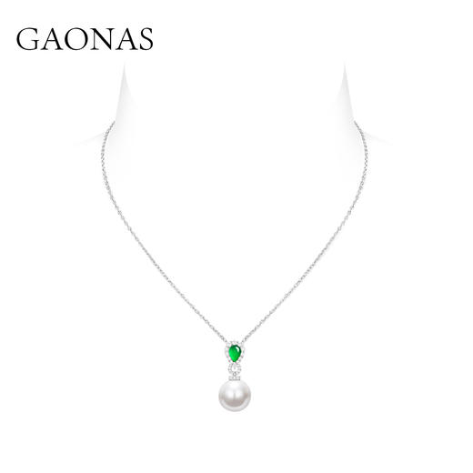 GAONAS  时尚显贵奢丽16mm白色珠项链11708XW 商品图2