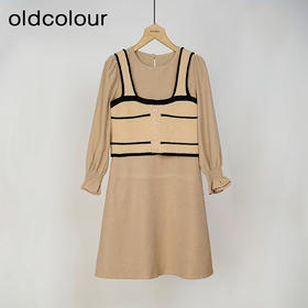 oldcolour秋冬季简约日常通勤长袖连衣裙两件套女GN41103915