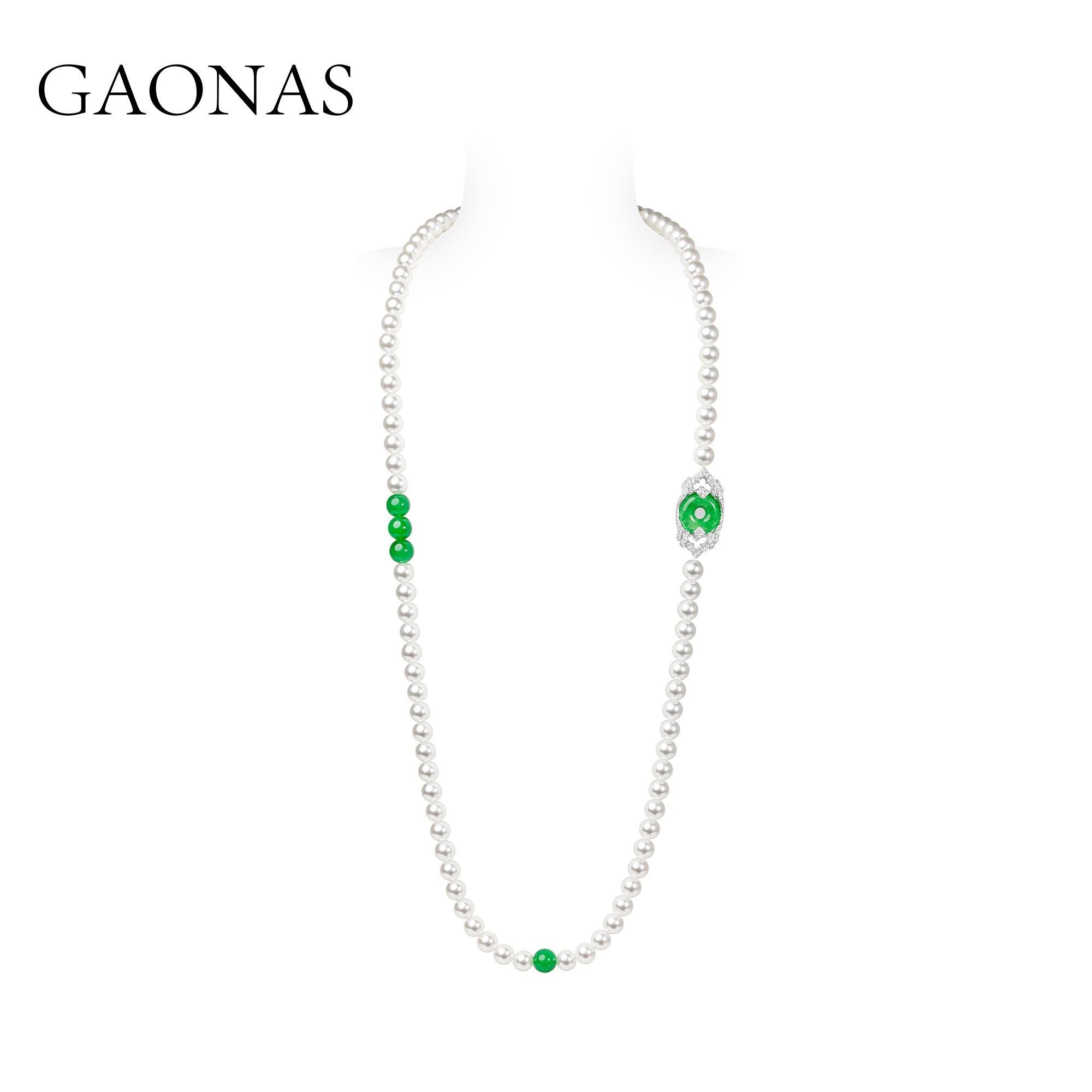 GAONAS 仿珍珠 华丽贵气时尚10mm白色珠项链11634XW