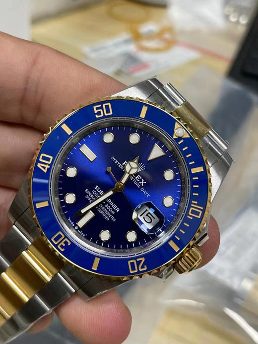 VS全新 41mm 间金蓝水鬼 搭配满血版3235定制版一体机芯➕搭载新版本的Clean厂绿圈口(全新的！+VS自造夜光珠，不用担心夜光珠颜色太黄！）整表基于正品original原版开模的copy版本 商品图14