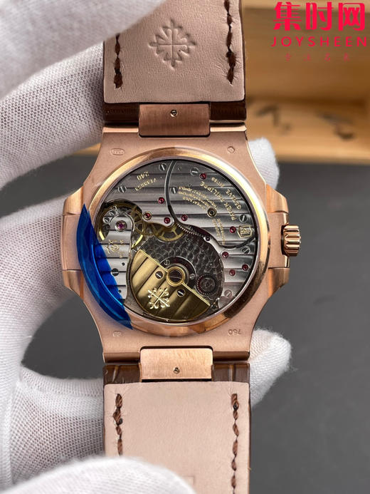 GR百达翡丽 运动系列鹦鹉螺5724霸道总裁 PP5724GR 玫金黑褐盘方钻 T钻圈 男士腕表 商品图4