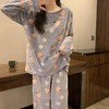 2025秋冬款水蜜桃印花珊瑚绒睡衣睡裤暖暖套装卡通甜美家居服女 商品缩略图1