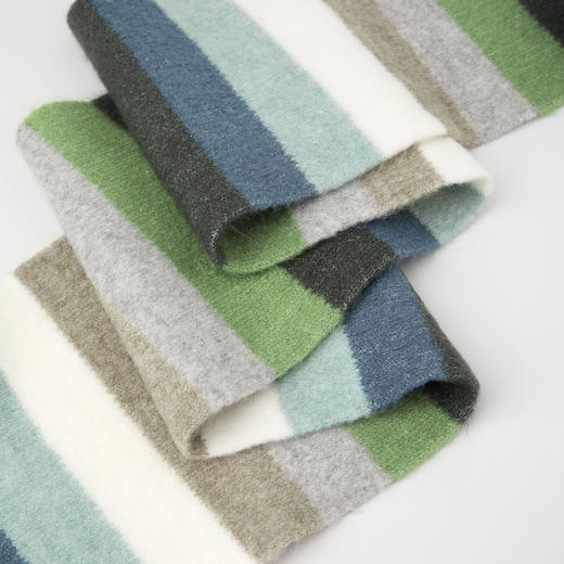 ROMI STUDIO“柔软不扎”羊毛撞色条纹围巾百搭针织围脖RWCAP06908 商品图3