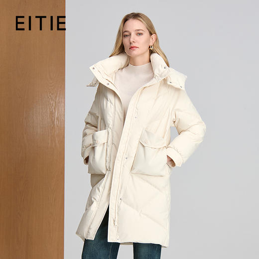 EITIE爱特爱带帽高领大口袋设计时尚简约冬季保暖羽绒服8411116 商品图0