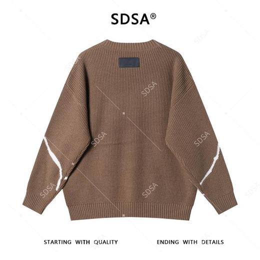 243026SDSA男士秋冬新款痞帅男装韩版简约撞色圆领毛衣百搭慵懒风针织衫 商品图5