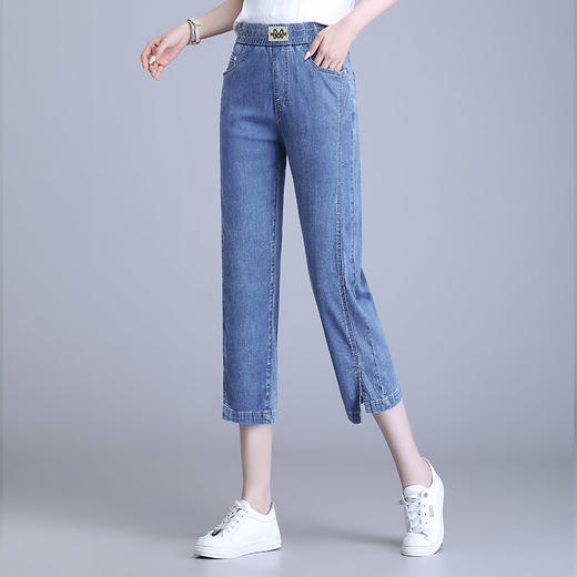 天丝牛仔裤女夏季薄款短裤2026年新款大码女士九分冰丝裤七分裤子 商品图1