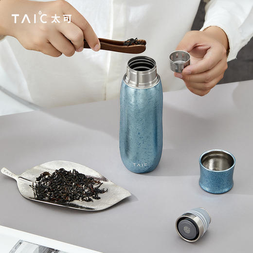 【TAIC 太可】臻享焖茶杯纯钛保温杯390ml 商品图2