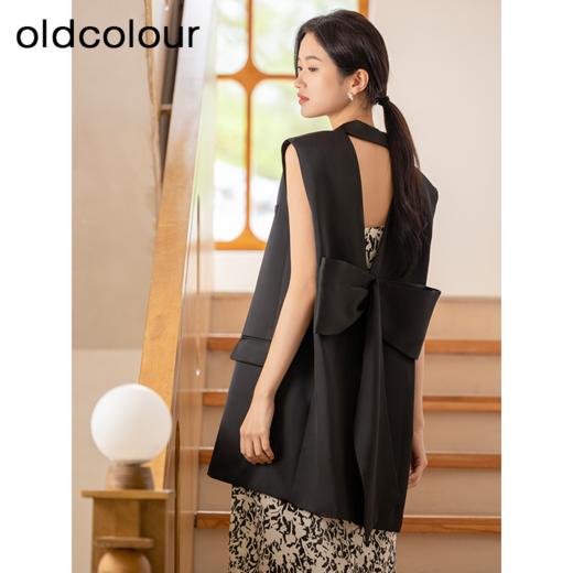 oldcolour夏季新款黑色高级感时尚通勤简约西装马甲女HQ210301A1 商品图4