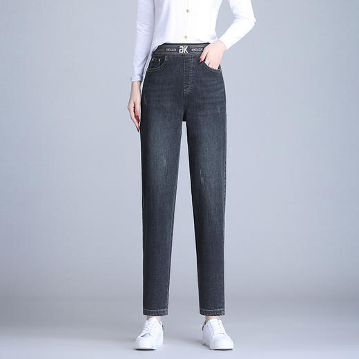 加绒加厚牛仔裤女秋冬季2026年新款女士大码哈伦中年女裤妈妈裤子 商品图3