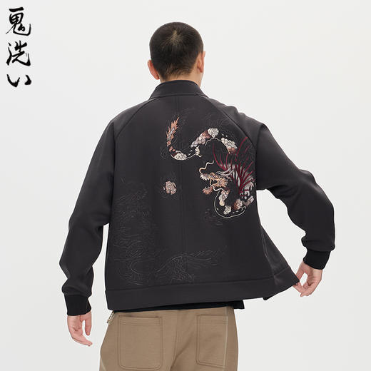 ONIARAI/鬼洗25秋冬泥棒蓝五运色玄龙刺绣开衫卫衣男式 N340233 商品图0
