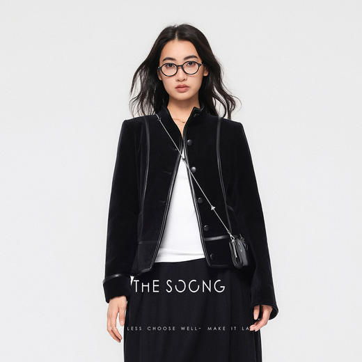 THESOONG|"绒面分割线"天然植绒酵洗加软锁温丝绒立体感外套HBWT7774 商品图6