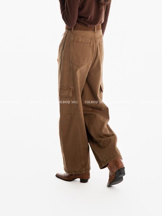 【门店同款】ENJOY冬季侧口袋磨毛工装弯刀裤 167450126 商品图2