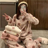 小熊珊瑚绒睡衣套装女秋冬新款圆领舒适柔软水蜜桃保暖家居服新款新品 商品缩略图1