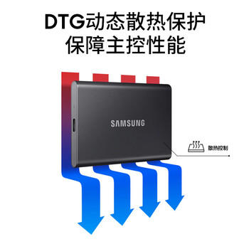 三星（SAMSUNG）1TB Type-c USB 3.2 移动固态硬盘（PSSD） T7 灰色 NVMe读速1050MB/s 手机直连 Mac mini外接 商品图1