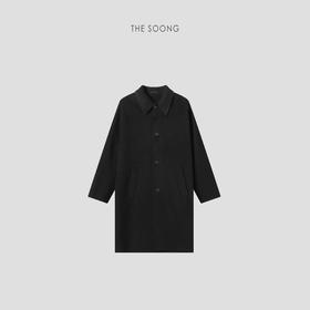 THESOONG|"甄选绵羊毛羊绒双面呢"双面顺毛立裁藏针封边翻领大衣HWDY8167