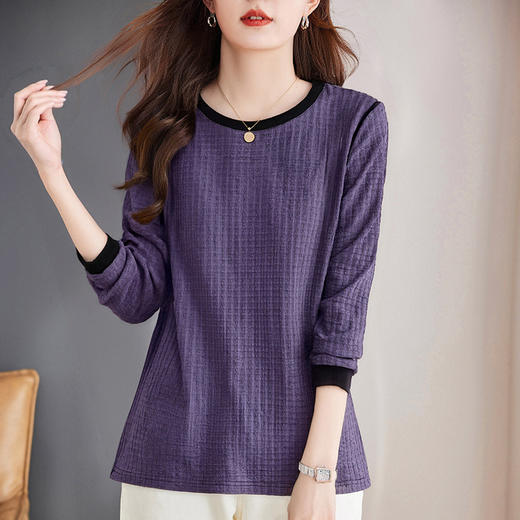 大码长袖t恤女士打底衫秋冬内搭可外穿2026新款洋气爆款正肩上衣 商品图4