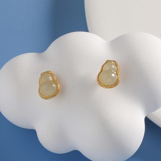 【宏艺珠宝】玉葫金韵福禄·银s925耳饰 商品图2