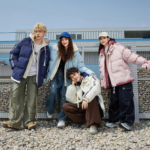 高品质！雪梵莱【男女款连帽假两件棉服】  防风保暖 蓄热锁温 蓬松柔软 假两件连帽减龄 冬日多巴胺穿搭 商品图1