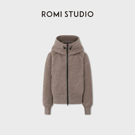 ROMI STUDIO“老钱经典”羊毛混纺蓬松连帽插肩袖外套 RWCWWG5925 商品图2