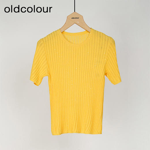 oldcolour春秋季时尚简约休闲纯棉短袖针织衫女GM31052813 商品图0