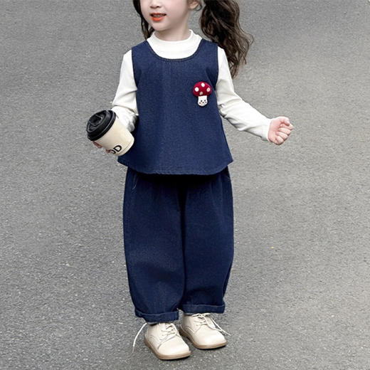 裁缝学苑TQ183女童牛仔马甲纸样裤子套装儿童服装打版裁剪样板图 商品图6