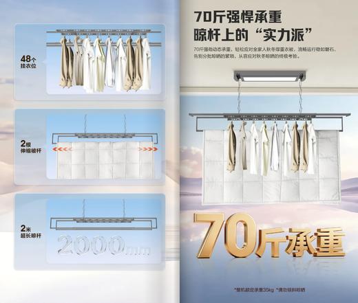 真纤薄 巨能晾 超能晾衣新搭子 海尔智能晾衣机 云舒D03-2420灰 商品图2