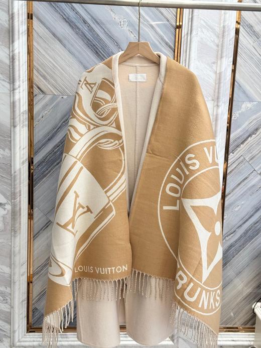 D110432锁头满印双面提花披肩围巾两用款流苏围巾 商品图11