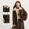 【11/5新品】熙世界灯芯绒毛领短外套女加绒加厚复古美拉德风夹克上衣2025冬季 商品缩略图1
