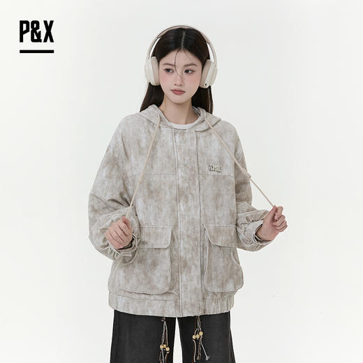 P&X设计师女装2025冬季复古运动梭织短款外套 825413242 浅卡其 商品图0