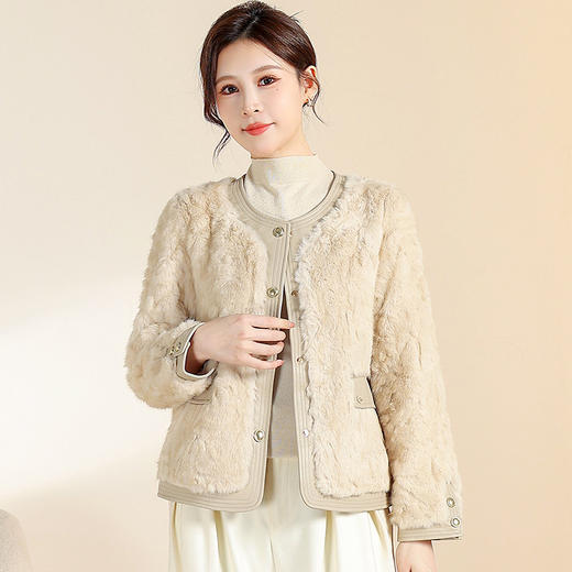 仿貂绒外套秋冬季新款圆领厚款，毛绒上衣短款宽松休闲外套QYM-YIYI-JK25B29-Y 商品图0