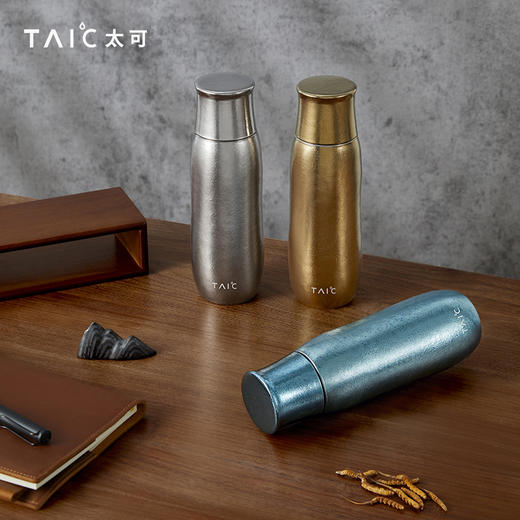 【TAIC 太可】臻享焖茶杯纯钛保温杯390ml 商品图1