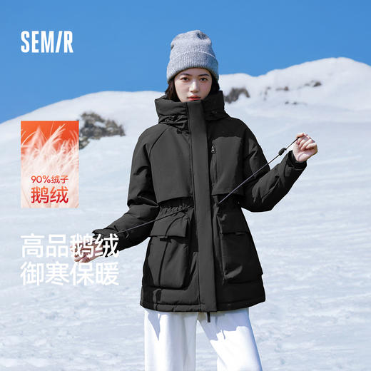 防护外套|森马中国国家地理系列羽绒服女中长款新款鹅绒冬装 商品图0