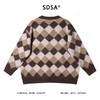 MY247SDSA男士秋冬新款痞帅男装复古撞色宽松菱形格圆领毛衣百搭时尚 商品缩略图5