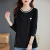 大码长袖t恤女2026年秋装新款休闲女装宽松洋气打底衫黑色上衣 商品缩略图3