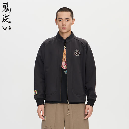 ONIARAI/鬼洗25秋冬泥棒蓝五运色玄龙刺绣开衫卫衣男式 N340233 商品图2