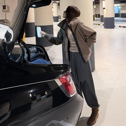 ROMI STUDIO“老钱经典”羊毛混纺蓬松连帽插肩袖外套 RWCWWG5925 商品图1