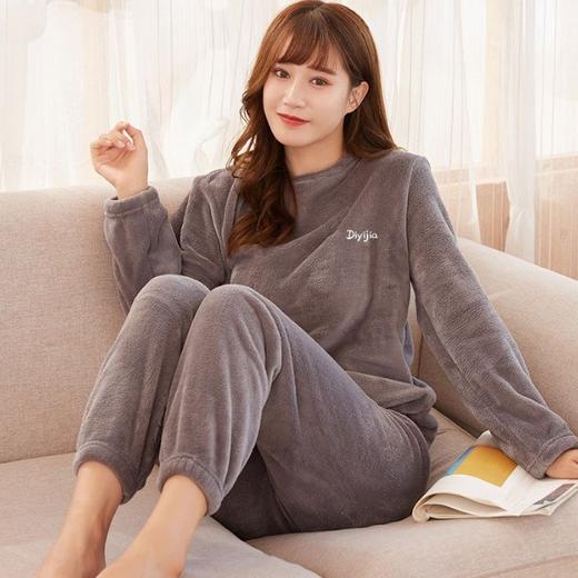 日系暖暖加厚珊瑚绒睡衣套装  保暖不臃肿 2025秋冬款珊瑚绒仙女暖暖套装女外穿加厚加绒懒人睡衣家居二件套 商品图3