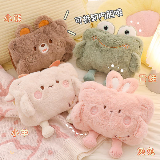 【热水袋充电防爆】可爱毛绒暖水袋 女生宿舍用暖手宝 暖宝宝敷肚子热敷 商品图0