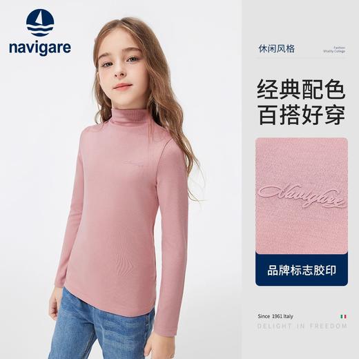 【纳维凯尔】【120-165】意大利小帆船女童半高领羊绒保暖打底衫 商品图8