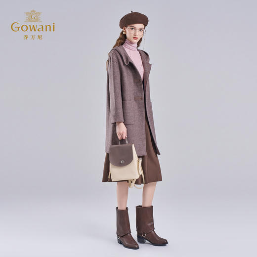 乔万尼毛呢外套小个子连帽减龄呢子大衣羊毛大衣EM4A597 商品图3