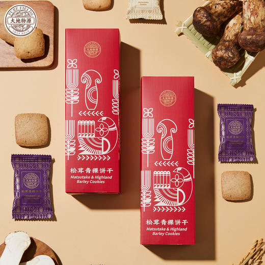 大地物源 松茸饼干松茸青稞饼干100g/盒 咸香酥脆 商品图1