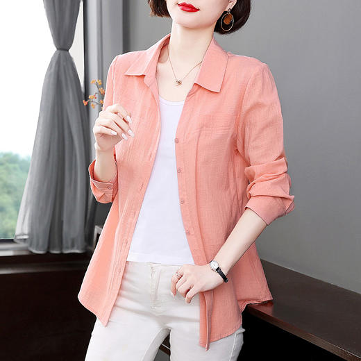2026年新款秋季纯棉长袖衬衫洋气女装上衣女士全棉衬衣外套高级感 商品图1